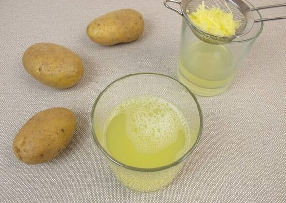 Potato juice on an empty stomach with increased stomach acidity