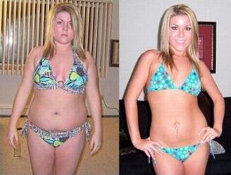 Before and after losing weight with the watermelon diet by 6 kg